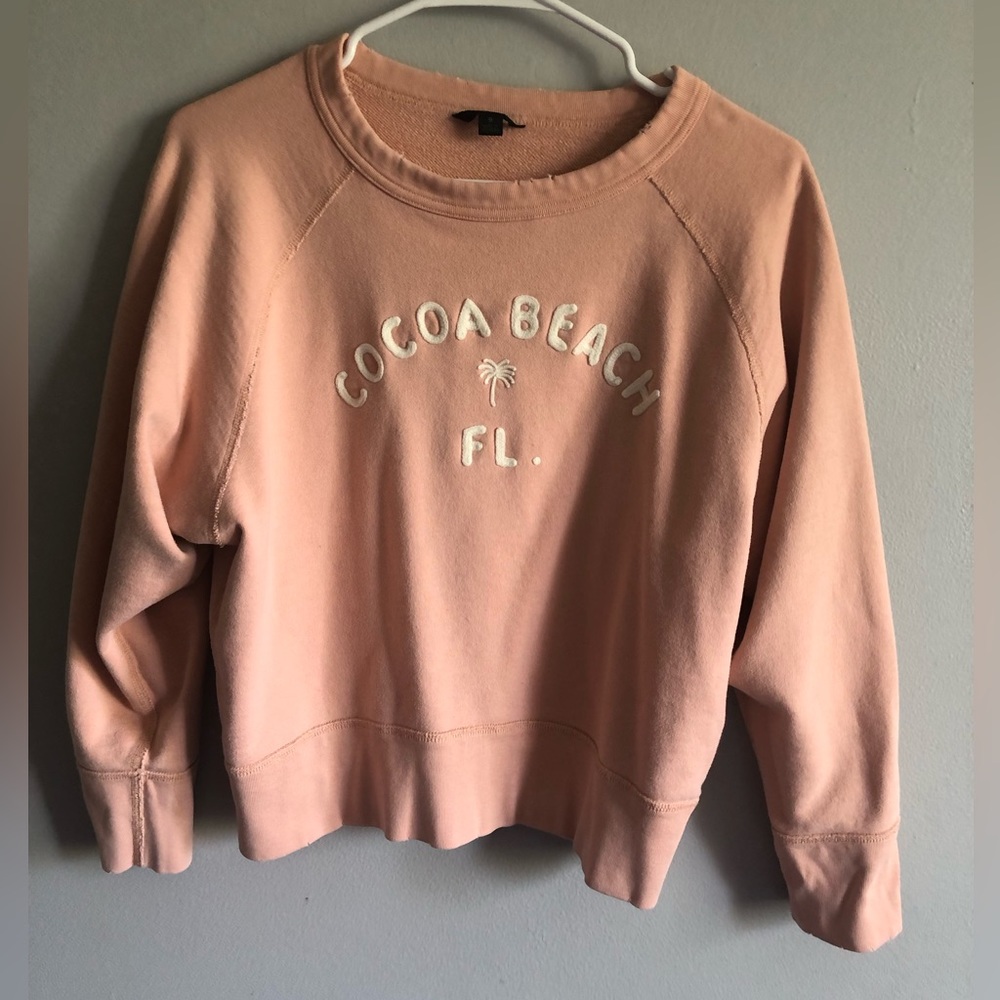 JCrew Cropped sweatshirt distressed